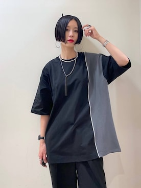 「アイテム（バングル/リストバンド）」を使った、るんるんさん（レディース・168cm・30代）の夏コーディネート