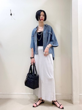 「アイテム（トートバッグ）」を使った、るんるんさん（レディース・168cm・30代）の夏コーディネート