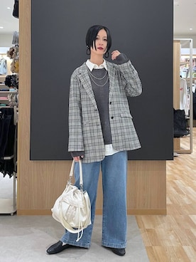 「GLOBAL WORK（グローバルワーク）のアイテム（ジャケット/アウター）」を使った、るんるんさん（レディース・168cm）の春コーディネート