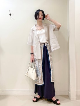 「若見え」｜「アイテム（アクセサリー）」を使った、るんるんさん（レディース・168cm）の夏コーディネート