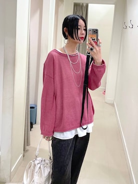 「アイテム（ニット/セーター）」を使った、るんるんさん（レディース・168cm・30代）の夏コーディネート