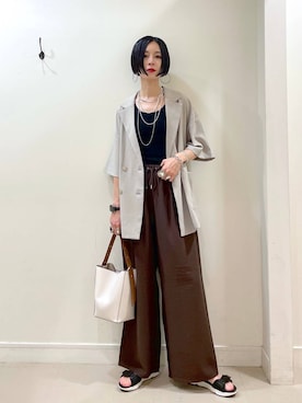 「アイテム（タンクトップ）」を使った、るんるんさん（レディース・168cm・30代）の夏コーディネート