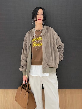 「アイテム（ブルゾン）」を使った、るんるんさん（レディース・168cm・30代）の秋コーディネート