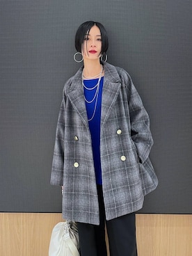 「アイテム（チェスターコート）」を使った、るんるんさん（レディース・168cm・30代）の秋コーディネート