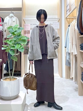 「アイテム（ワンピース/ドレス）」を使った、るんるんさん（レディース・168cm・30代）の秋コーディネート