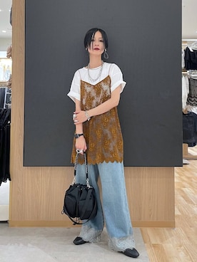「GLOBAL WORK（グローバルワーク）のアイテム（パンツ）」を使った、るんるんさん（レディース・168cm）の夏コーディネート