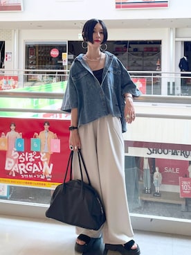 「アイテム（デジタル腕時計）」を使った、るんるんさん（レディース・168cm・30代）の夏コーディネート