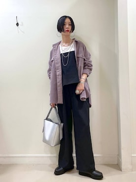 「アイテム（オールインワン・サロペット）」を使った、るんるんさん（レディース・168cm）の秋コーディネート
