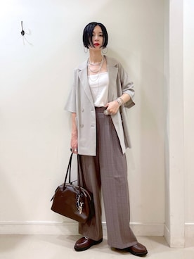 「キャミソール」｜るんるんさん（レディース・168cm）の夏コーディネート