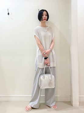 「アイテム（ボストンバッグ）」を使った、るんるんさん（レディース・168cm・30代）の夏コーディネート