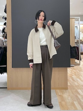 「GLOBAL WORK（グローバルワーク）のアイテム（ブルゾン）」を使った、るんるんさん（レディース・168cm）の春コーディネート