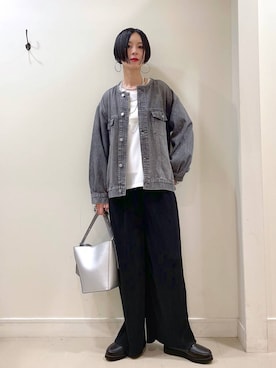 「アイテム（ジャケット/アウター）」を使った、るんるんさん（レディース・168cm・30代）の秋コーディネート