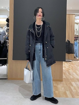 「アイテム（ダウンジャケット/コート）」を使った、るんるんさん（レディース・168cm・30代）の秋コーディネート