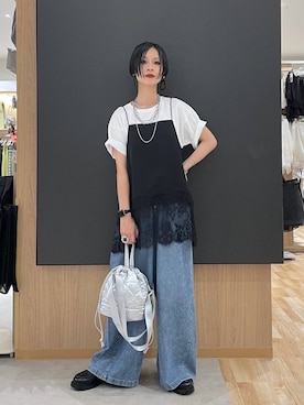「アイテム（ハンドバッグ）」を使った、るんるんさん（レディース・168cm）の秋コーディネート