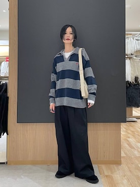 「アイテム（ローファー、その他）」を使った、るんるんさん（レディース・168cm）の秋コーディネート