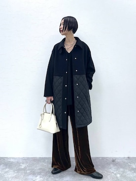 「アイテム（ステンカラーコート）」を使った、るんるんさん（レディース・168cm・30代）の秋コーディネート