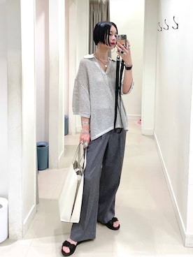 「アイテム（トートバッグ）」を使った、るんるんさん（レディース・168cm・30代）の夏コーディネート