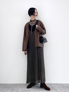 「アイテム（タンクトップ）」を使った、るんるんさん（レディース・168cm・30代）の秋コーディネート