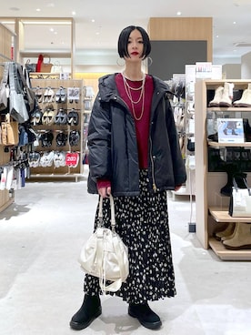 「アイテム（ダウンジャケット/コート）」を使った、るんるんさん（レディース・168cm・30代）の秋コーディネート