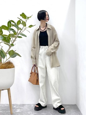 「STERNBERG（スタンバーグ）のアイテム」を使った、るんるんさん（レディース・168cm）の夏コーディネート
