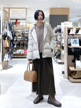 「アイテム（ダウンジャケット/コート）」を使った、るんるんさん（レディース・168cm・30代）の秋コーディネート