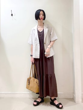 「アイテム（キャミソール）」を使った、るんるんさん（レディース・168cm・30代）の夏コーディネート