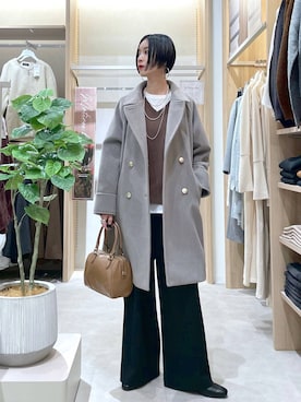 「アイテム（チェスターコート）」を使った、るんるんさん（レディース・168cm・30代）の秋コーディネート