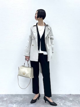 「アイテム（パンツドレス）」を使った、るんるんさん（レディース・168cm）の秋コーディネート