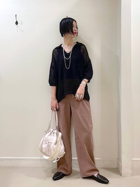 「アイテム（タンクトップ）」を使った、るんるんさん（レディース・168cm）の秋コーディネート
