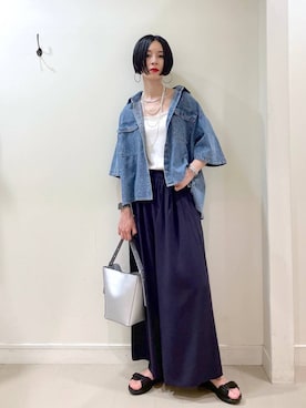 「アイテム（デジタル腕時計）」を使った、るんるんさん（レディース・168cm・30代）の夏コーディネート