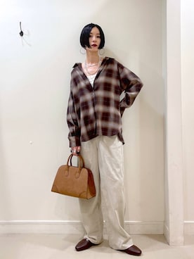 「GLOBAL WORK（グローバルワーク）のGOODデニムバギーパンツ/498388（デニムパンツ）」を使った、るんるんさん（レディース・168cm）の秋コーディネート