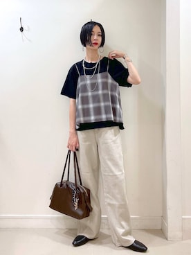 「キャミソール」｜るんるんさん（レディース・168cm）の夏コーディネート