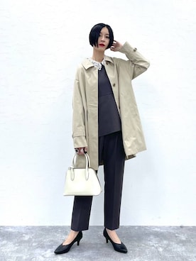 「アイテム（パンツドレス）」を使った、るんるんさん（レディース・168cm）の秋コーディネート