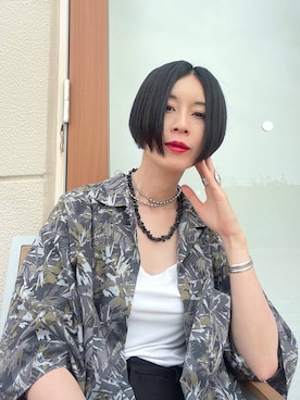 「アイテム（アクセサリー）」を使った、るんるんさん（レディース・168cm・30代）の夏コーディネート