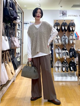 「アイテム（ベスト）」を使った、るんるんさん（レディース・168cm・30代）の秋コーディネート