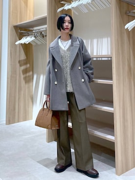 「アイテム（チェスターコート）」を使った、るんるんさん（レディース・168cm・30代）の秋コーディネート