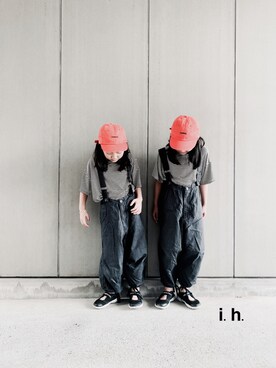 「キャップ女子」｜ihiさん（キッズ・100cm）の夏コーディネート