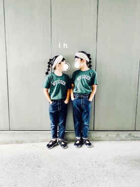 「GLOBAL WORK（グローバルワーク）のアイテム（ヘアバンド）」を使った、ihiさん（キッズ・120cm）の秋コーディネート