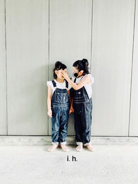 「ZARA KIDS」｜「アイテム（サロペット/オーバーオール）」を使った、ihiさん（キッズ・120cm）の夏コーディネート