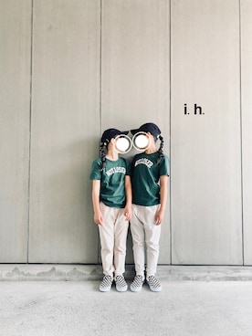 「INFIELDER DESIGN（インフィールダーデザイン）のアイテム」を使った、ihiさん（キッズ・128cm）の春コーディネート