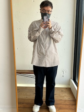 「marka（マーカ）のアイテム（トップス）」を使った、日高大輔さん（メンズ・166cm）の春コーディネート