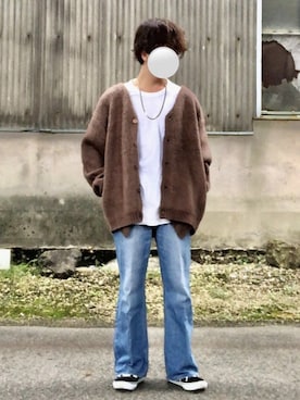 「アイテム（カーディガン/ボレロ）」を使った、ゆうひくん［低身長男子 ］さん（メンズ・165cm）の冬コーディネート