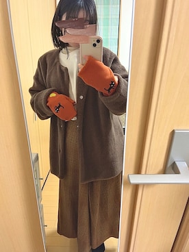 「ファー」｜「アイテム（ムートンコート）」を使った、Ａｍａｎｅさん（レディース・152cm）の冬コーディネート