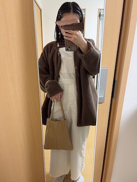 「ファー」｜「アイテム（ムートンコート）」を使った、Ａｍａｎｅさん（レディース・152cm）の冬コーディネート