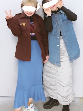 「H&M（エイチ・アンド・エム）のアイテム（ベスト）」を使った、osaさん（レディース・155cm）の冬コーディネート