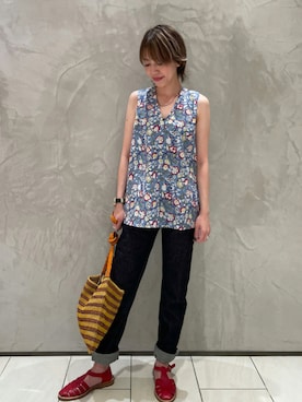 「agnes b.（アニエスベー）のアイテム（パンツ）」を使った、agnes b. 新宿伊勢丹店さん（レディース・160cm）の夏コーディネート