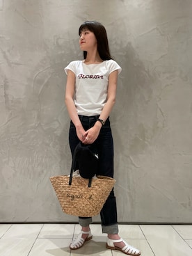 「agnesb」｜「アイテム（帽子）」を使った、agnes b. 新宿伊勢丹店さん（レディース・170cm）の夏コーディネート