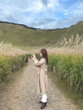「apres jour（アプレジュール）のアイテム（トレンチコート）」を使った、Reina.さん（レディース・162cm）の秋コーディネート