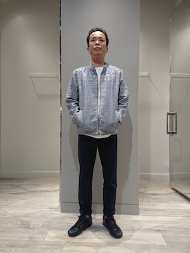 「コーディネート」｜「アイテム（ライダースジャケット）」を使った、ナカムラ ヨウヘイさん（メンズ・165cm）の夏コーディネート