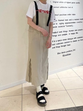 「スポサン」｜「アイテム（ジャンパースカート）」を使った、cepo公式さん（レディース・160cm）の春コーディネート